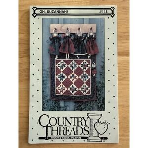 Country Threads OH SUZANNAH! Angel Ornament Dolls & Wall Quilt Pattern # 148 UC